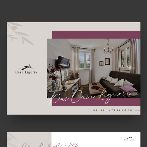 Travel agency design with the title 'PowerPoint Template for Das Casa Liguria'