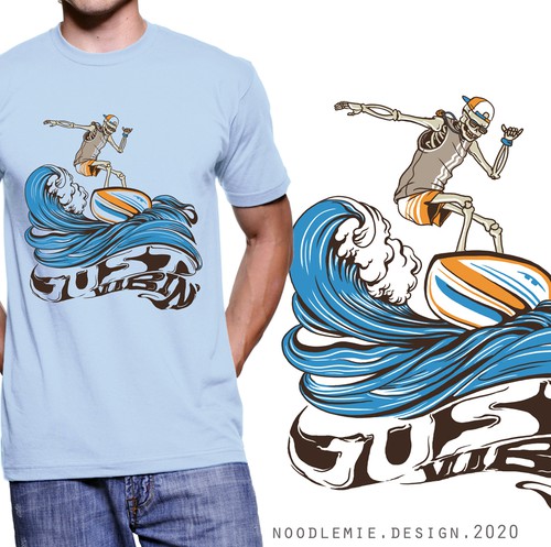 Men Letter & Wave Print Tee  Graphic shirt design, Shirt design  inspiration, Tee shirt designs