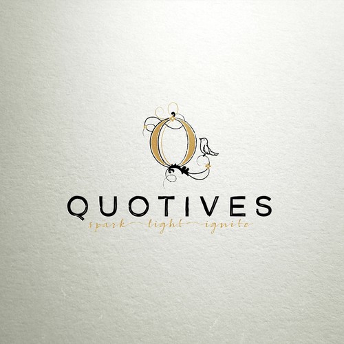 Artistic brand with the title 'quotives logo design'