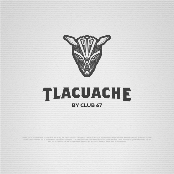 Bar and restaurant logo with the title 'Tlacuache Club'
