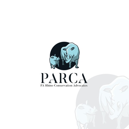 Rescue logo with the title 'Rhino Mascot Logo'