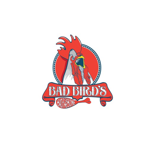 Rooster logo with the title 'Bad birds'