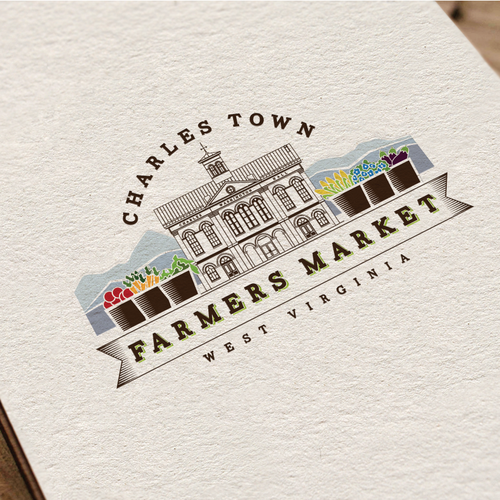 Retail logo with the title 'Logo design needed for our farmers market!'