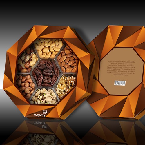 Gift box design with the title 'Two piece gift box design'