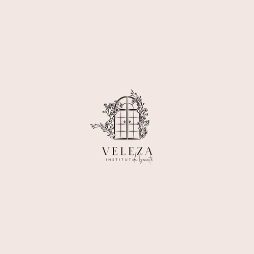 Beauty salon design with the title 'Detailed flower doors for place of beauty - Veleza | Institut de Beauty'
