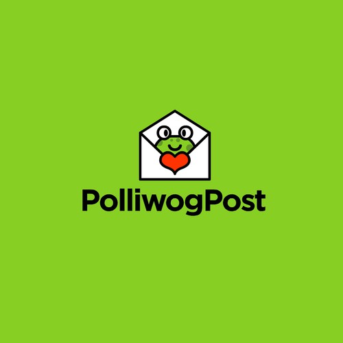 Frog design with the title 'Winning design Polliwog Post.'