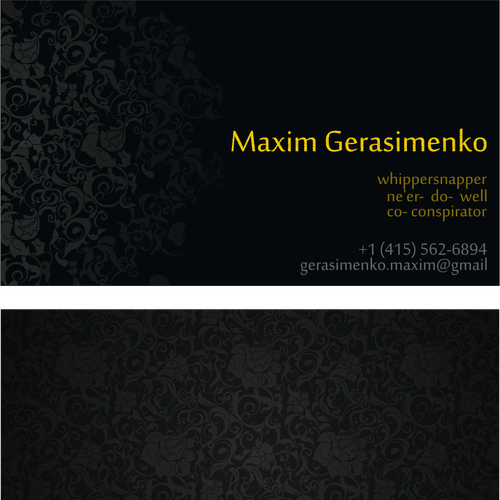 Formal design with the title 'Bussiness Card'