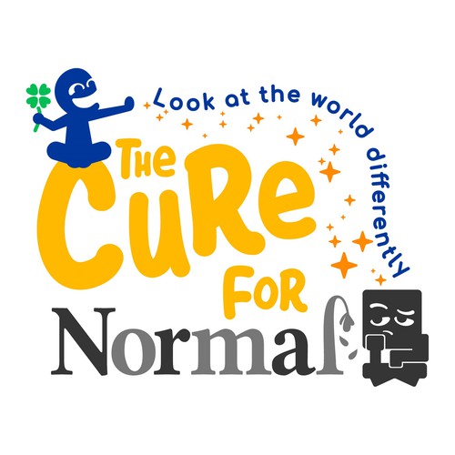 Childish design with the title 'Cure you normality'
