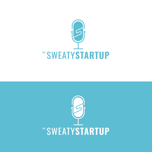 Podcast brand with the title 'Modern logo concept for business podcast'