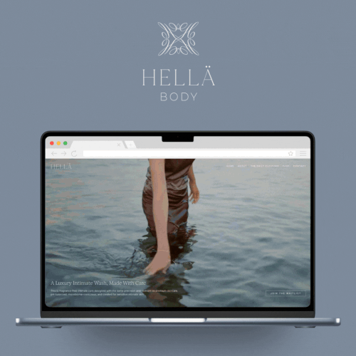 Design with the title 'Hellä Body Website'