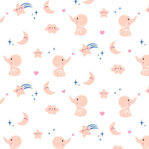 Cloud illustration with the title 'baby product pattern'
