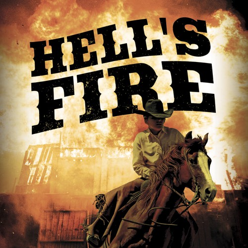 Western book cover with the title 'book cover for Western novel “Hell's Fire”'