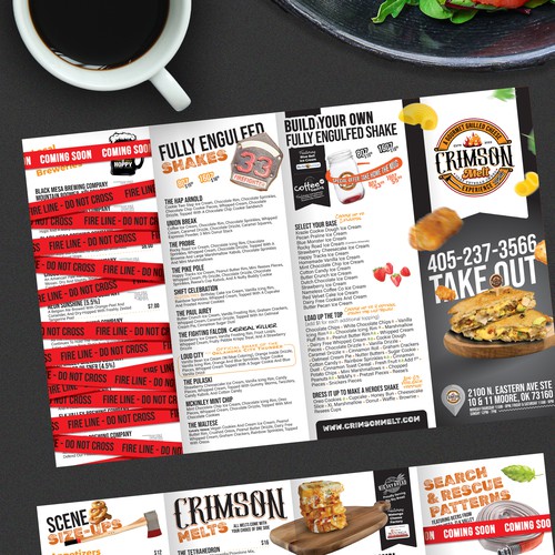 Imaginative design with the title 'Take out menu with a twist'