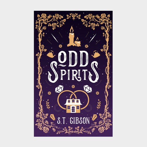 Paranormal romance book cover with the title 'Odd Spirits'