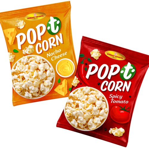 Corn design with the title 'Chips Packet Design'