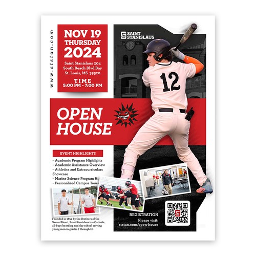 Academic design with the title 'Flyer for Open House Event'