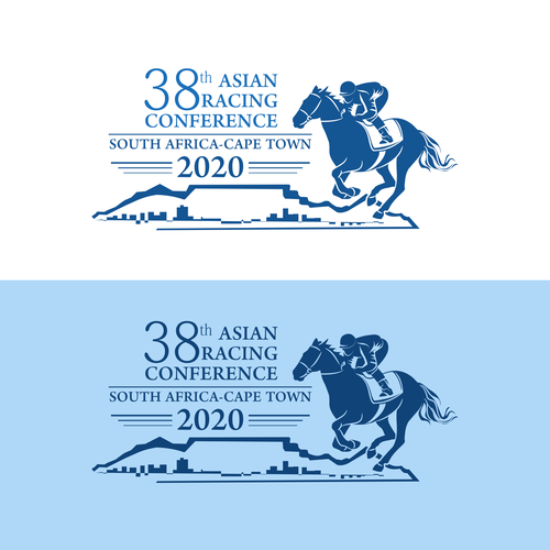 Race horse  logo with the title '38 th Asian Racing Conference'