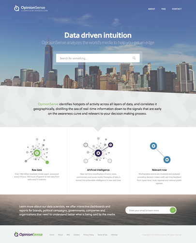Simple website with the title 'Website design for public opinion and media analytics website.'