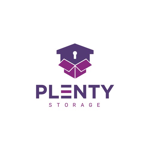 Purple brand with the title 'Plenty Storage Brand Identity'