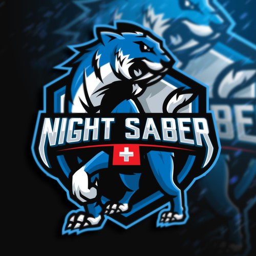 Neon blue safari logo with the title 'Night Saber'