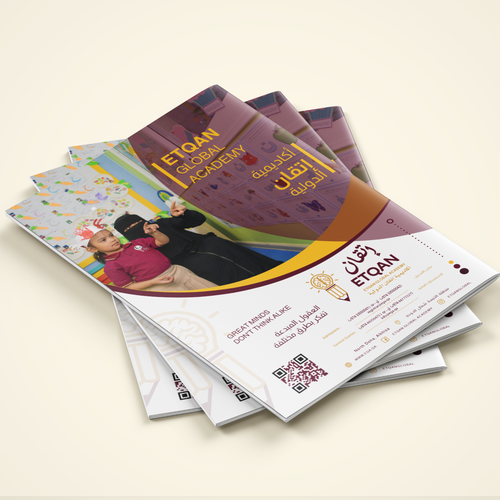 Translation design with the title 'Arabic Brochure for ETQAN '