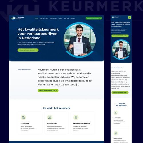 Corporate website with the title 'Modern Corporate Website Design for Quality Certification Brand'