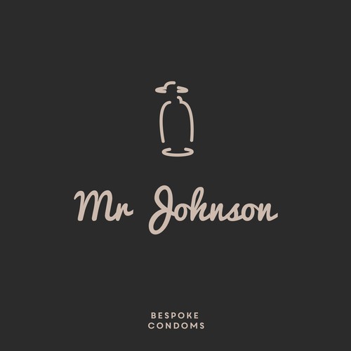 Condom design with the title 'Mr Johnson - Bespoke condoms Logo'