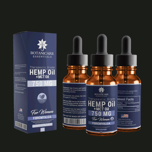 Hemp oil packaging with the title 'CBD/HEMP oil box and label design '