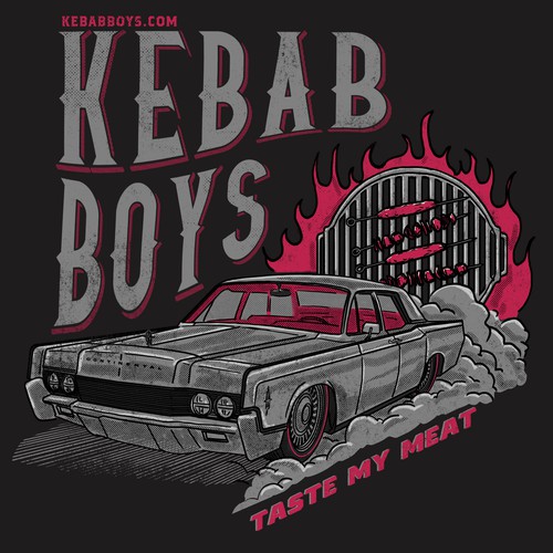 Automotive t-shirt with the title 'Kebab Boys T-Shirt'