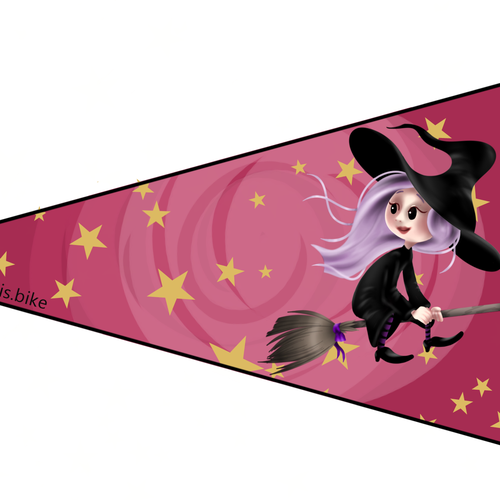 Banner artwork with the title 'Girl's bike flag'