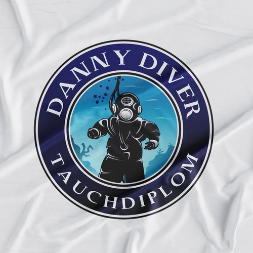 Scuba logo with the title 'Logo for diving old helmet'