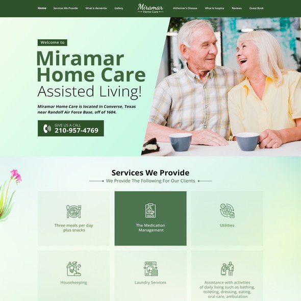 Health website with the title 'Miramar Home Care'