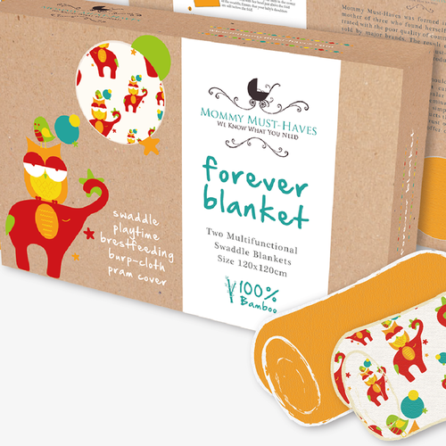 Swaddle design with the title 'Create Colorful, Modern, Classic, or Retro Package: Unisex SwaddleBaby Blankets'