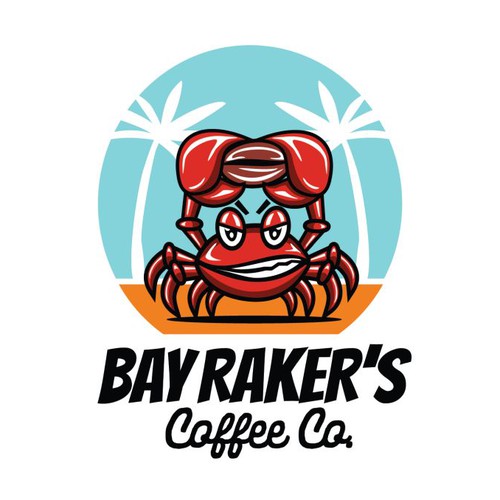 Beach logo with the title 'Bold coffee roaster logo'