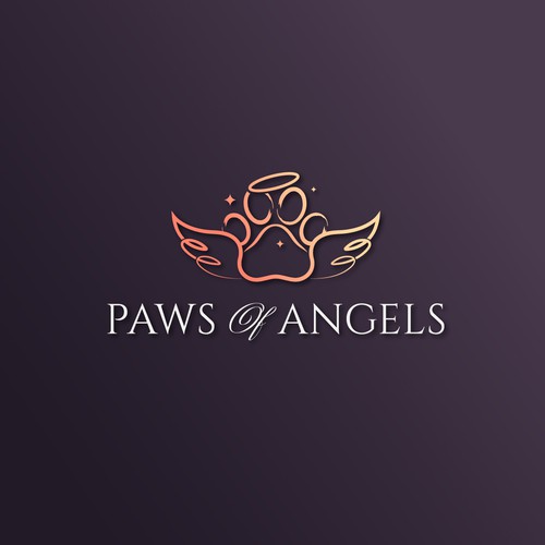 Angel wing design with the title 'Paws Of Angels'
