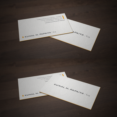 Letterpress Business Cards for Kunal Papaiya