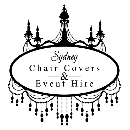 Stylish logo with the title 'Luxury Event Planning = chandelier'