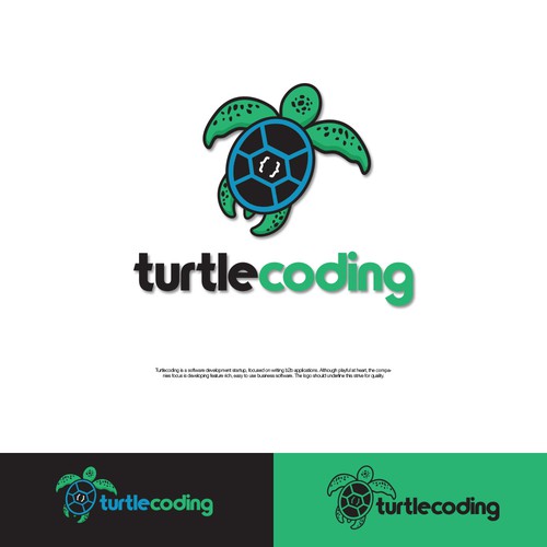 Turtle logo with the title 'Logo Concept for turtlecoding'