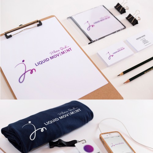 Motion brand with the title 'Design a logo for a classical Pilates studio, with a fluid flexible feel and color.'
