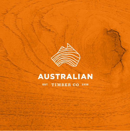 Timber logo with the title 'Australian Timber Co Rebranding'