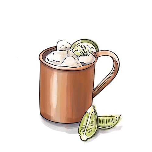 Illustrated design with the title 'Cocktail Recipe Pamphlet'