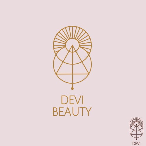 Sacred geometry logo with the title 'Devi Beauty '