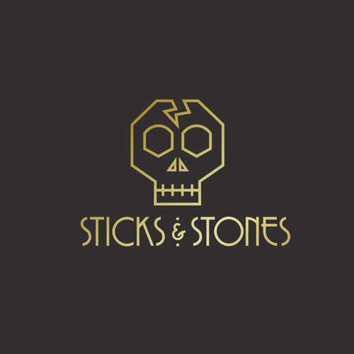 Bone logo with the title 'Sticks and Stones Logo'
