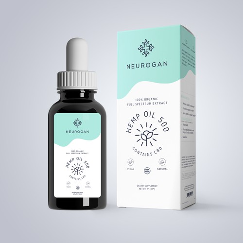 Hemp oil packaging with the title 'packaging'