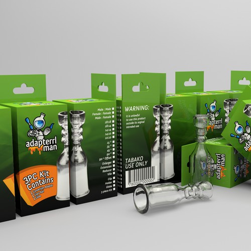 Smoke packaging with the title 'Packaging design for Adapterrl man'