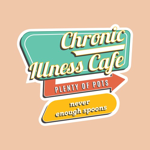 Stroke design with the title 'Seeking Retro / MCM Design For Chronic Illness Sticker'