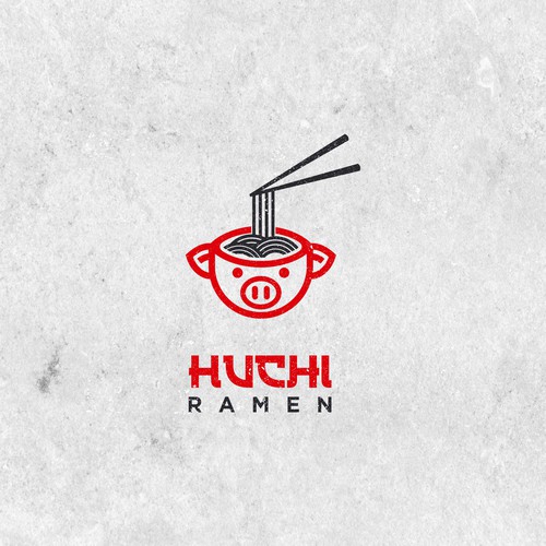 Piggy logo with the title 'Need a logo design for Japanese Ramen Restaurant in Austin, Texas'
