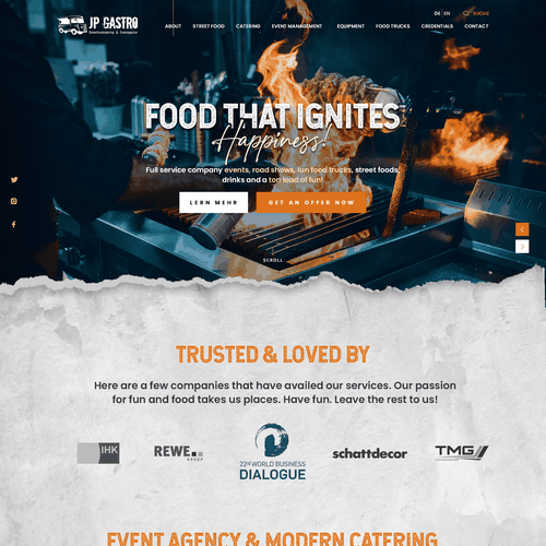 Bright website with the title 'JP Gastro'