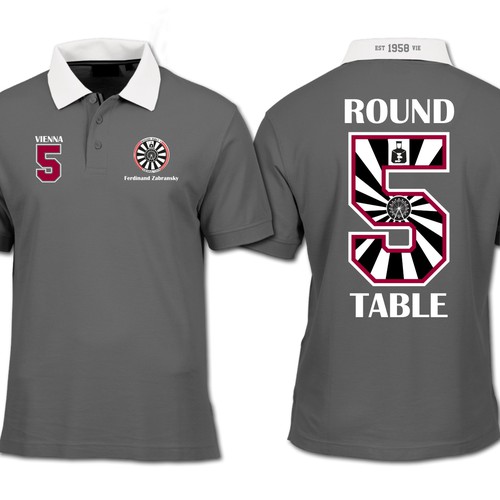 Table design with the title 'CLUB POLOS / Team Polos'