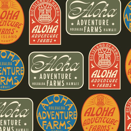Hat design with the title 'Aloha Badges'